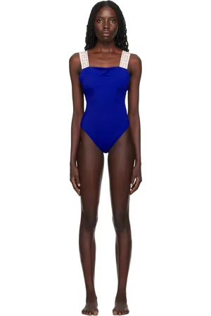 VERSACE Blue Greca Border Swimsuit