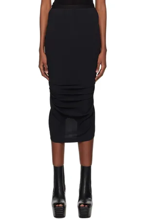 Rick Owens Black Shrimp Midi Skirt