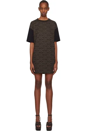 Moschino Brown Jacquard Minidress