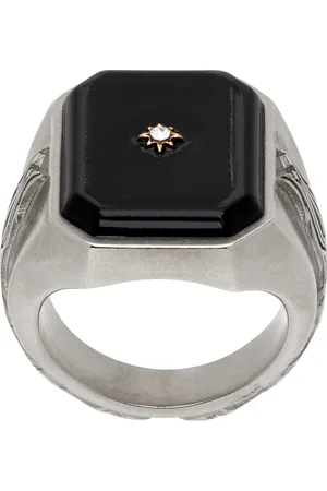 Maison Margiela Silver Enamel Signet Ring