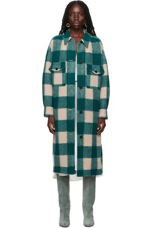 Isabel Marant Green & Beige Fontizi Coat