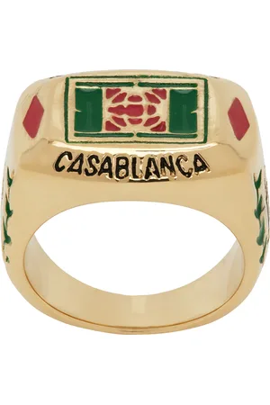 Casablanca Gold Tennis Signet Ring