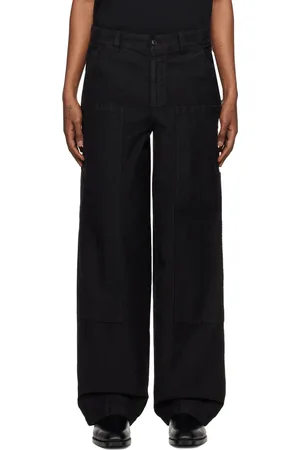 DRIES VAN NOTEN Black Hammer Loop Cargo Pants
