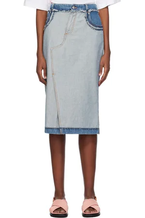 Marni Blue Five-Pocket Denim Midi Skirt
