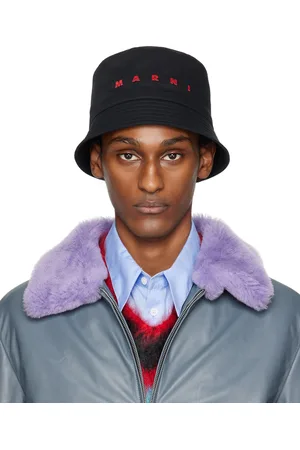 Marni Black Embroidered Logo Bucket Hat