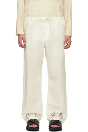 BODE White Embroidered Blackjack Trousers