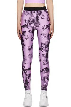 VERSACE Purple Printed Leggings