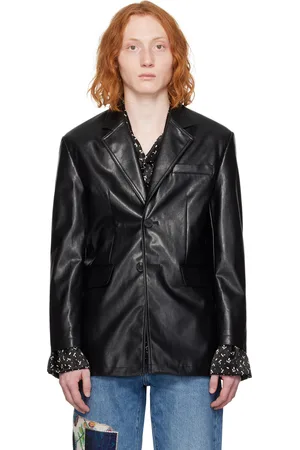 DUNST 2 Button Faux-Leather Blazer