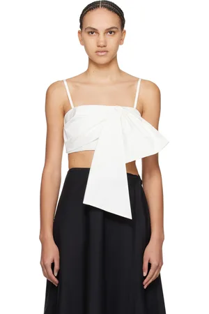 Msgm White Bow Tank Top