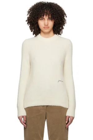 Ganni Off-White Brushed Sweater