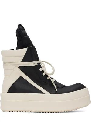 Rick Owens Black & Off-White Mega Bumper Geobasket Sneakers