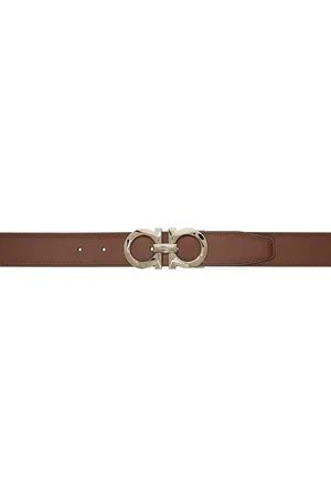 Salvatore Ferragamo Brown & Black Gancini Reversible Belt