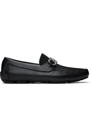 Salvatore Ferragamo Black Gancini Ornament Loafers