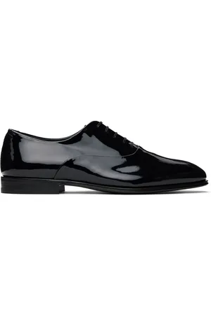 Salvatore Ferragamo Black Wave Detail Oxfords