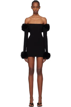 Danielle Guizio Satin Mini Dress in Black