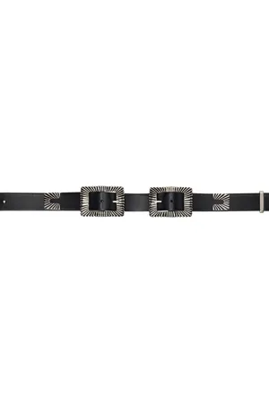 TOGA PULLA Black Double Square Buckle Belt