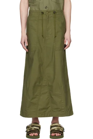 Pins & Needles Khaki Fatigue Midi Skirt