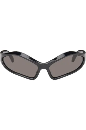Balenciaga Black Fennec Oval Sunglasses