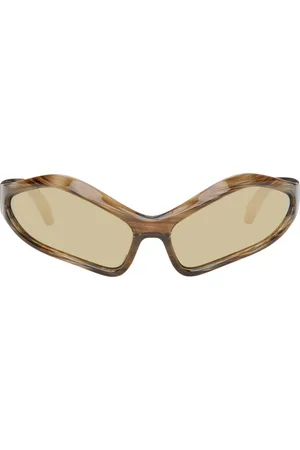 Balenciaga Tortoiseshell Fennec Oval Sunglasses