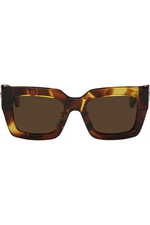 Bottega Veneta Tortoiseshell Classic Ribbon Squared Sunglasses