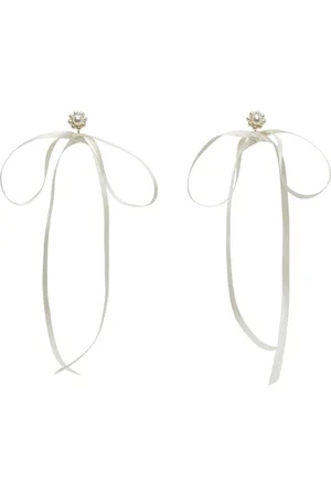 Simone Rocha White Bow Ribbon Stud Earrings