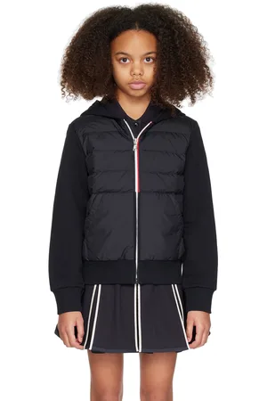 Moncler Kids Navy Paneled Down Hoodie