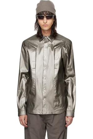 Rick Owens Gunmetal Fogpocket Denim Shirt
