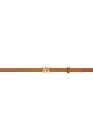 Max Mara Tan Leather Monogram Belt