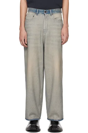 Balenciaga Beige & Indigo Faded Jeans