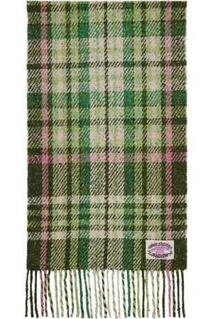 Acne Studios Green Plaid Fringe Scarf