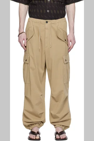 DRIES VAN NOTEN Beige Drawstring Cargo Pants
