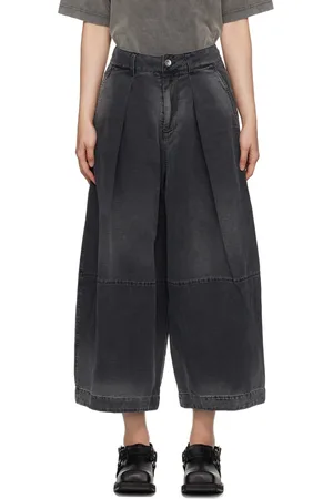 YMC Black Wide-Leg Deadbeat Trousers