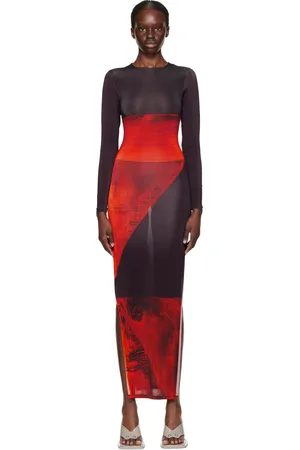 Louisa Ballou Brown & Orange High Tide Maxi Dress