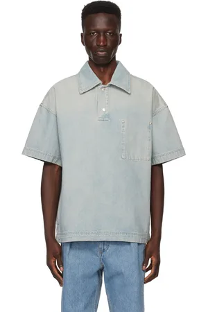 WOOYOUNGMI Blue Drawstring Denim Shirt