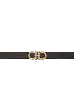 Salvatore Ferragamo Brown & Black Reversible Gancini Belt