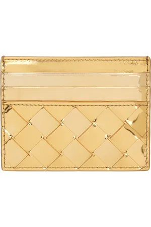 Bottega Veneta Gold Intrecciato Card Holder