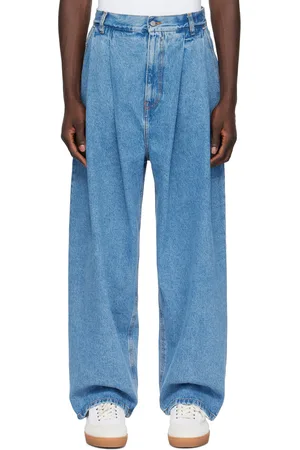Hed Mayner Blue Pleated Jeans