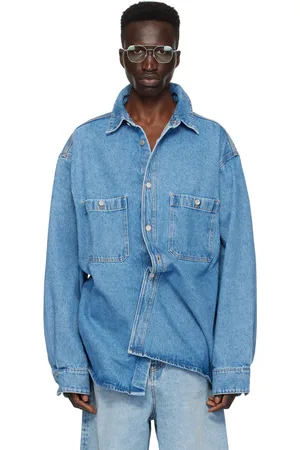 Hed Mayner Blue Patch Pocket Denim Shirt