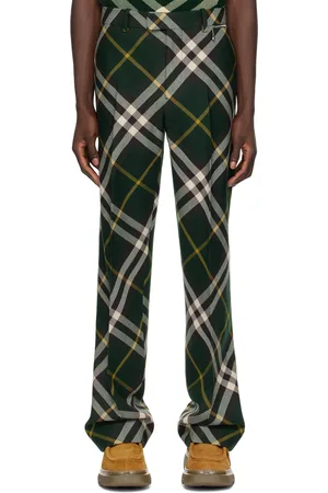 Burberry Green Check Trousers