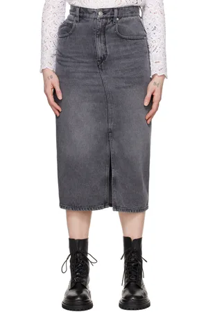Isabel Marant Gray Tilauria Denim Midi Skirt