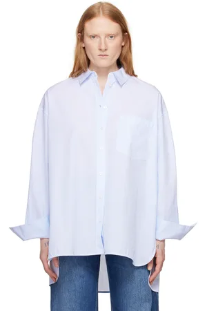 ANINE BING Blue & White Chrissy Shirt