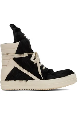 Rick Owens Black & Off-White Geobasket Sneakers