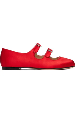 SANDY LIANG SSENSE Exclusive Red MJ Double Strap Ballerina Flats