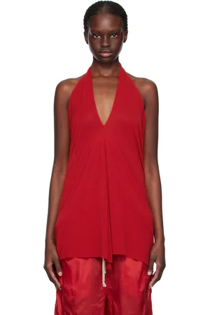 Rick Owens Red Halter Tank Top