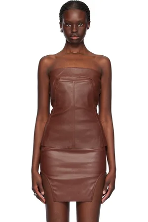 Rick Owens Brown Bustier Tank Top