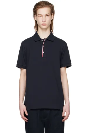 Moncler Navy Press-Stud Polo