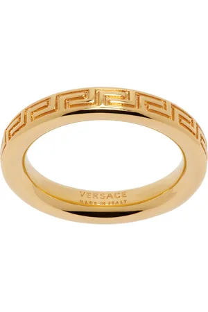 VERSACE Gold Engraved Greek Key Ring