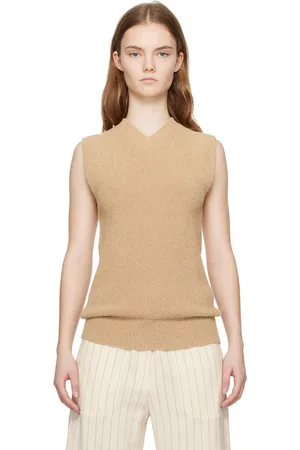 Totême Beige V-Neck Tank Top