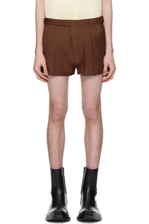 EgonLab Brown Double Buckle Shorts