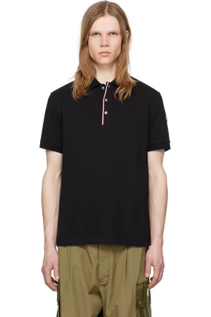 Moncler Black Press-Stud Polo